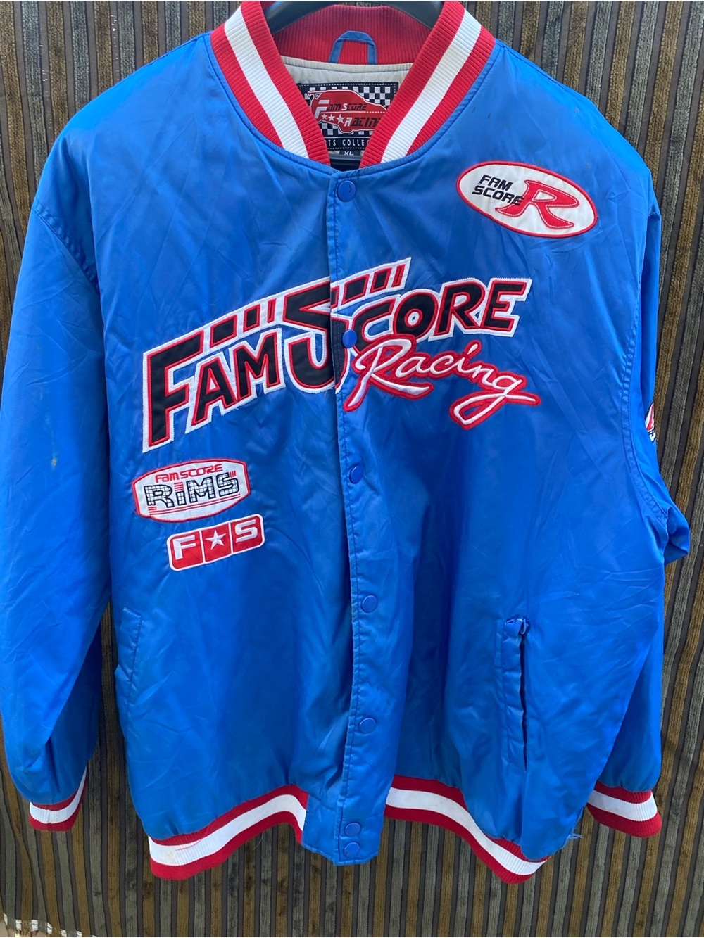 Super rare, Y2K Fam Score Racing Blue Varsity Jacket